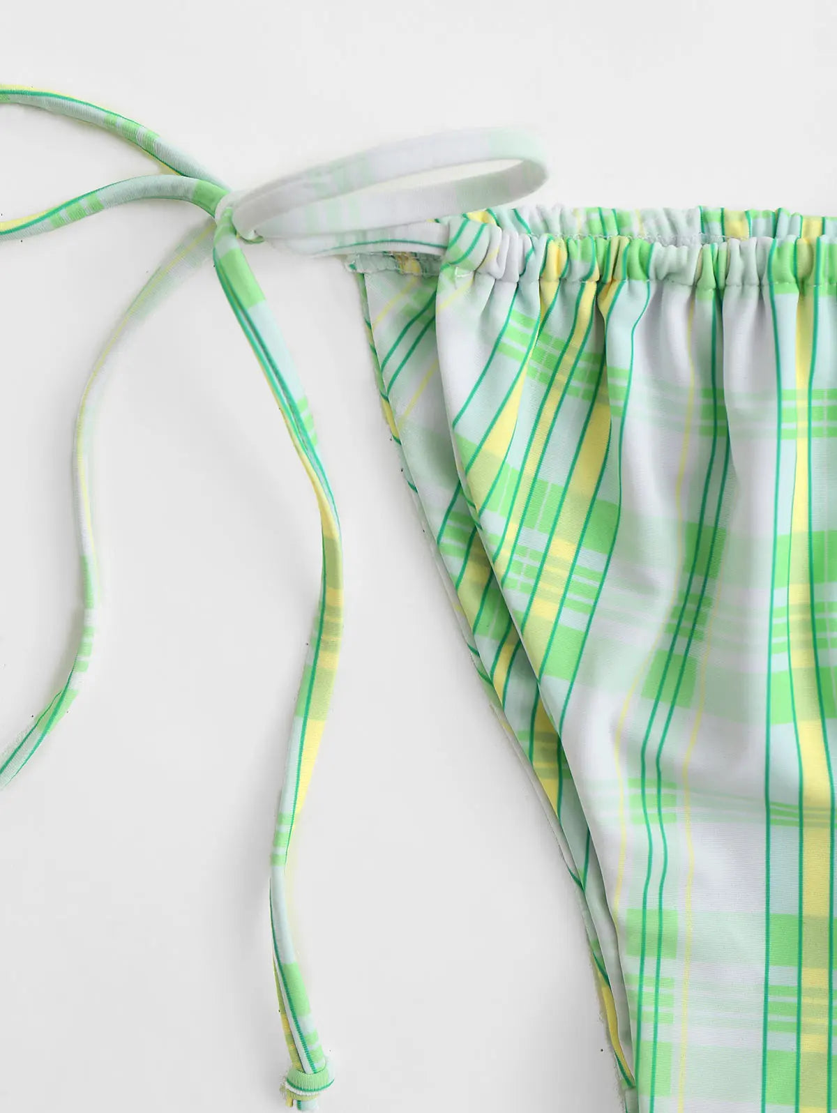 Dam Rutig Topp med Snörning i 100% Bomull-4