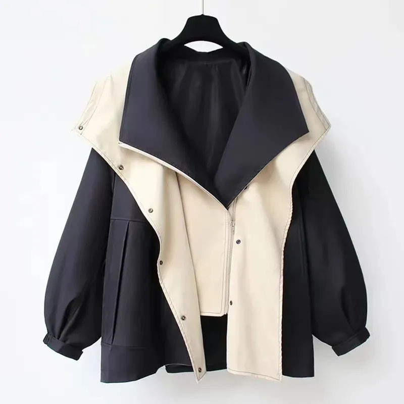 Dam Trenchcoat Lång Klassisk Högkvalitativ Tyg 9