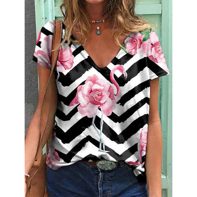 Variant image for Kvinnors Kortärmad Topp Avslappnad Mjuk Bomull-88