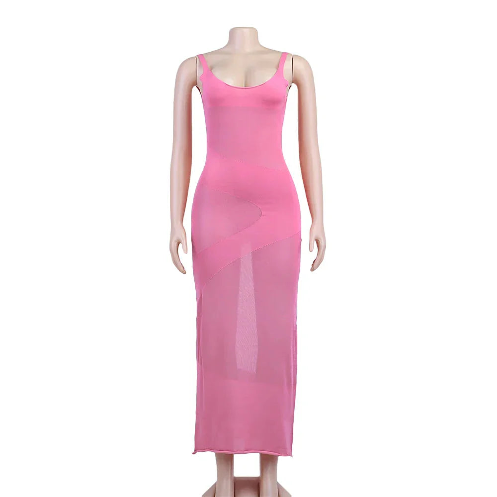 Variant image for Maxiklänning Dam Ermlös Fotledslängd Polyester Spandex-1