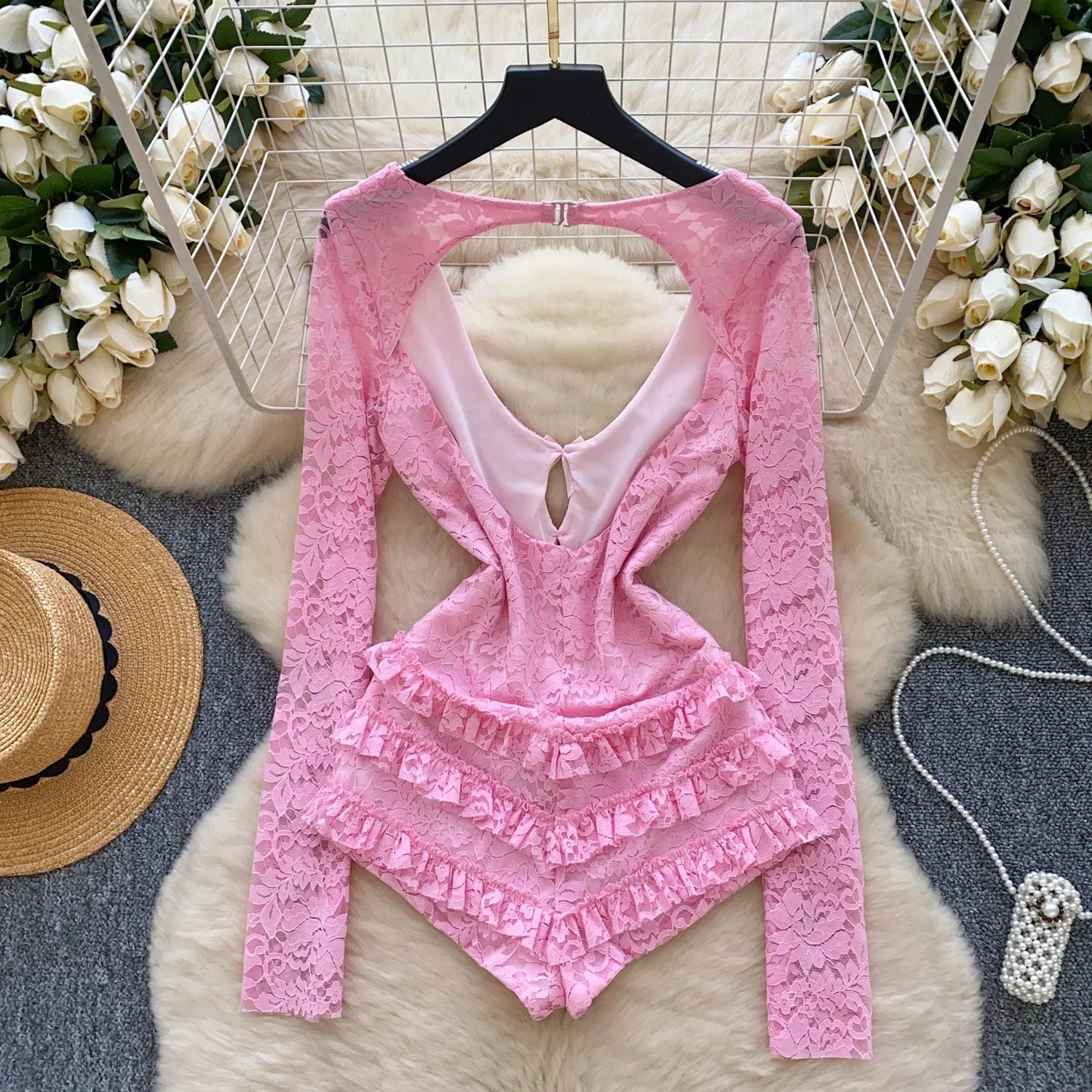 Dam Bodysuit Minimalistisk Design Polyester-2