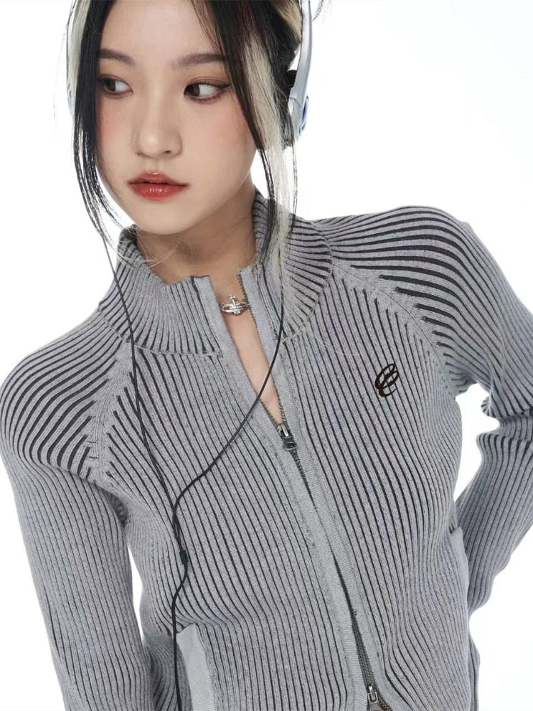 Dam Kofta Lång Slim Fit Polyester Akryl Trendig Modern-1