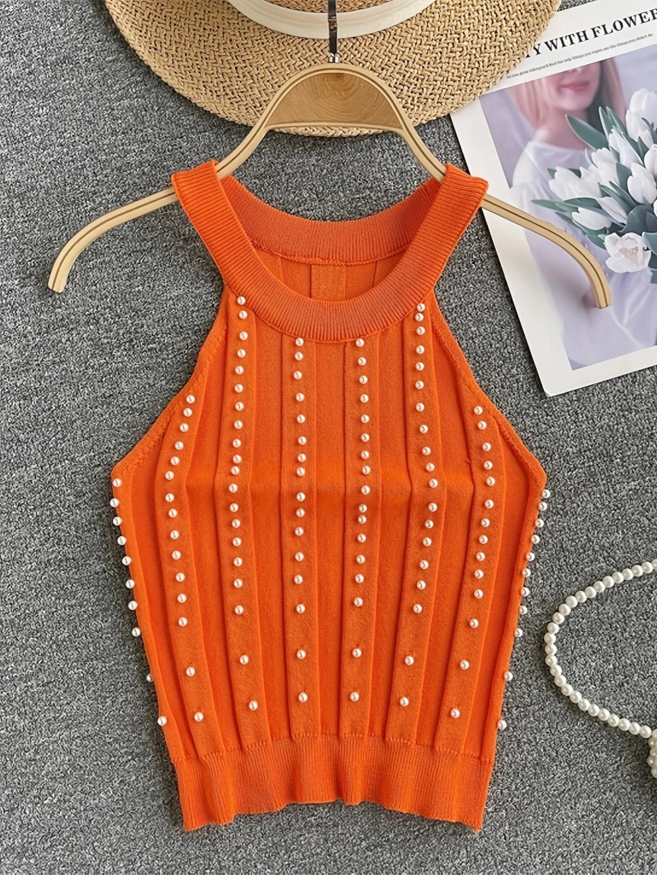 Variant image for Dam Festtopp med Pärlor Elegant Design Polyester-1