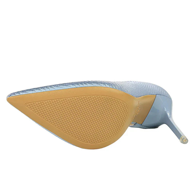 Dam Stilettskor PU Design Gummisula Elegant Extra Hög Klack-3