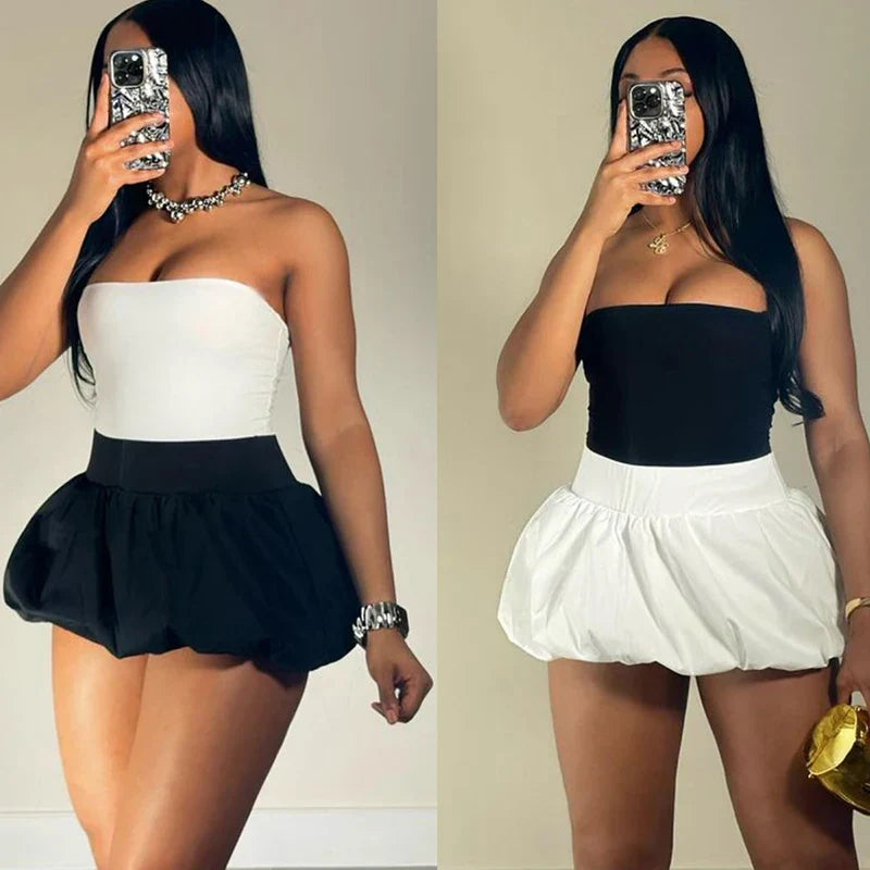 Kvinna Kjol Monokrom Bomull Polyester Casual Fit-2