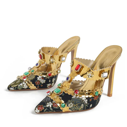 Dam Sandaler Plattform Blingdesign PVC Mules-1