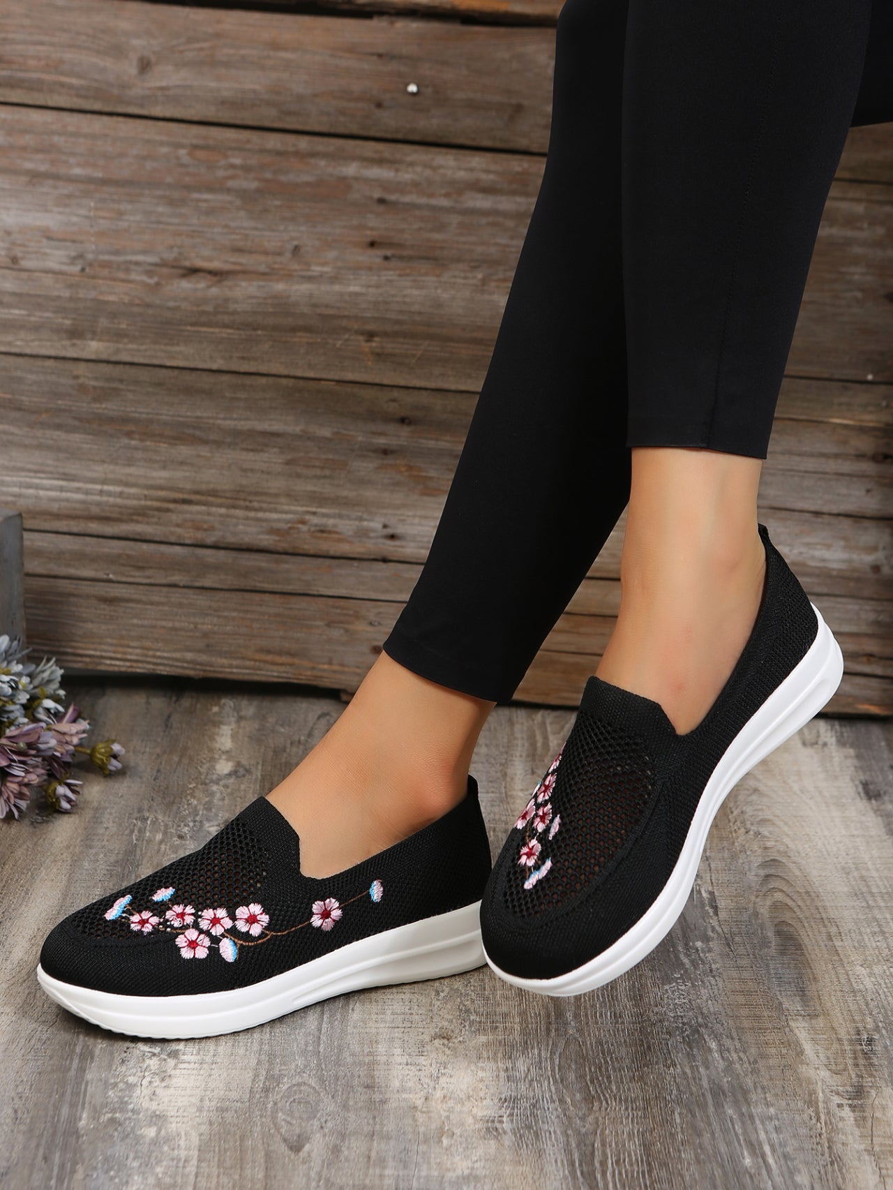 Variant image for Kvinnors Slip-On Skor Trendig Tryckt Textil-19