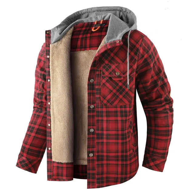 Variant image for Unisex Rutiga Skjortajacka Hållbar Tyg för Hösten-16