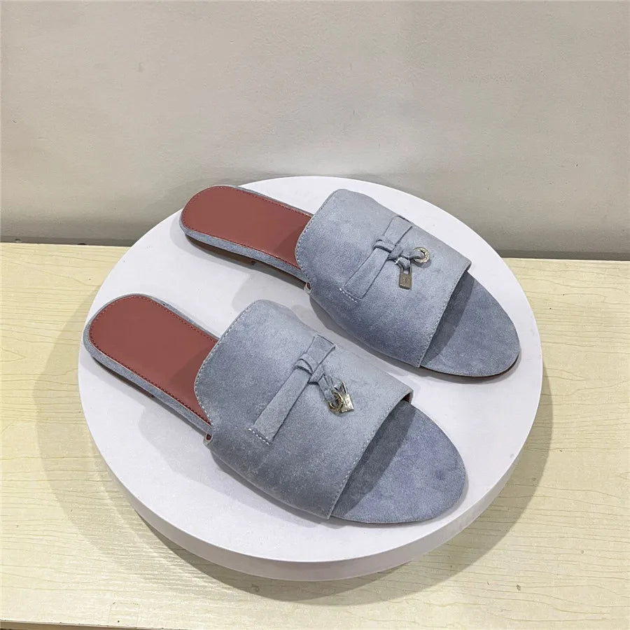 Dam Flat Mules Minimalistisk Syntetiskt Läder 8
