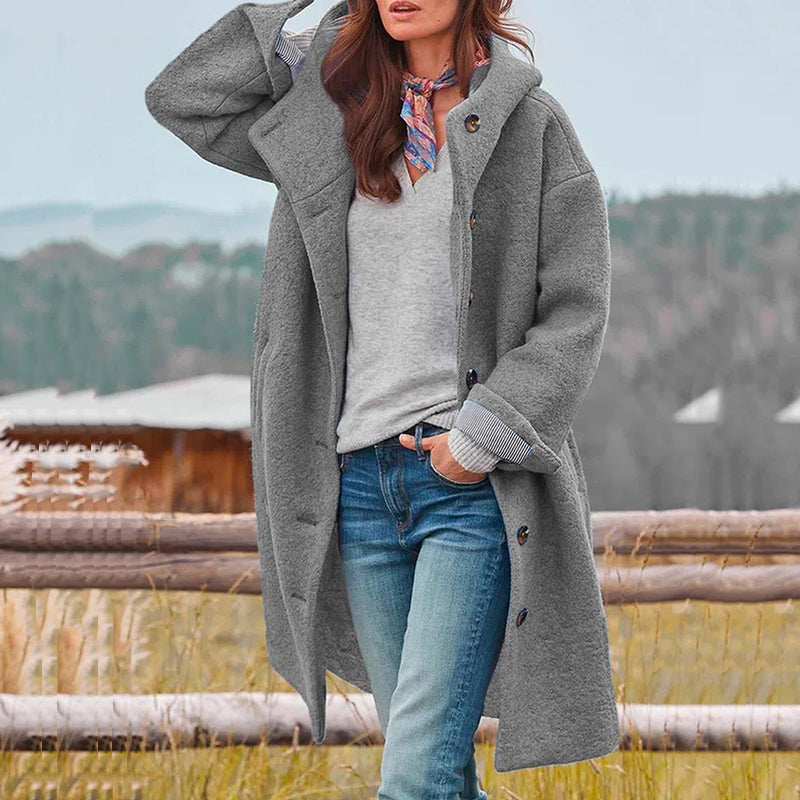 Variant image for Lång Vinterrock Dam Elegant Tjockt Material Regular Fit-19