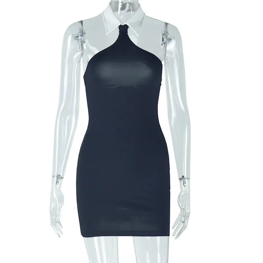 Damklänning Mini Elegant Polyester Spandex-1