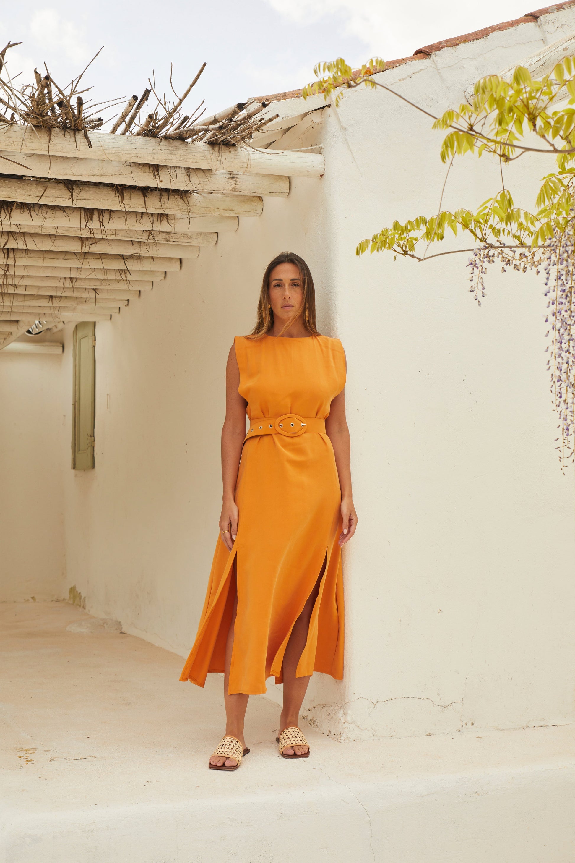 Dam Klänning Minimalistisk Viskos Polyester-5