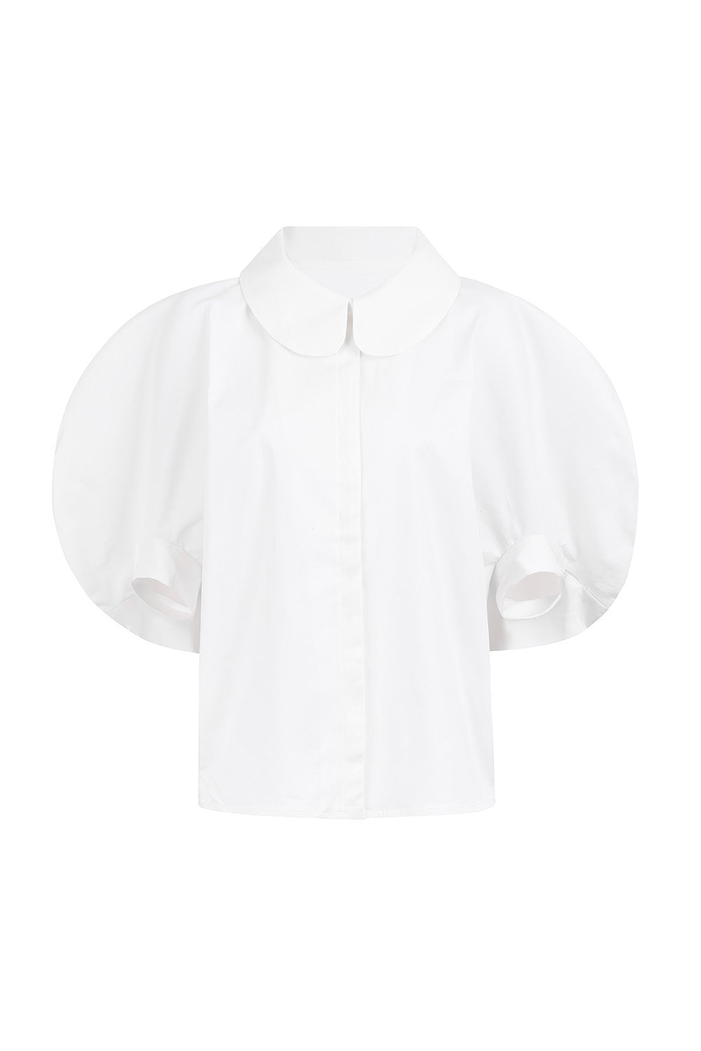 Dam Skjorta Romantisk Krage Bomull Minimalistisk Design-5