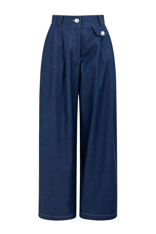 Dam Byxor Avslappnad Denim 95% Bomull 5% Elastan-1
