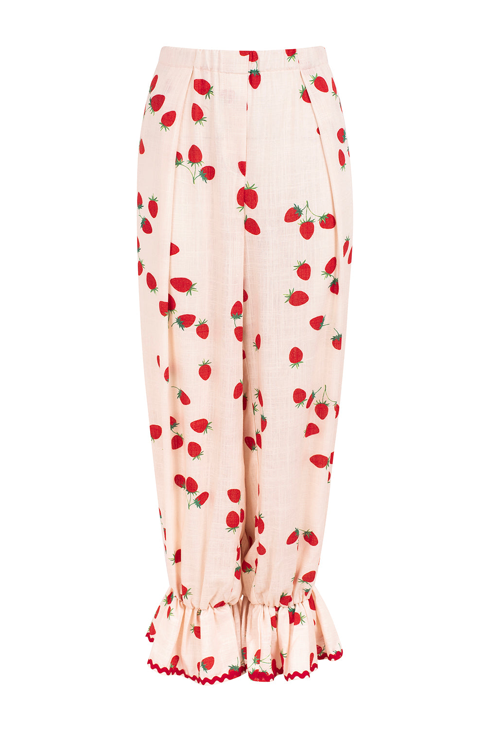 Dam Byxor Med Resår I Midjan Fritidsstil Viskos Och Linne 3