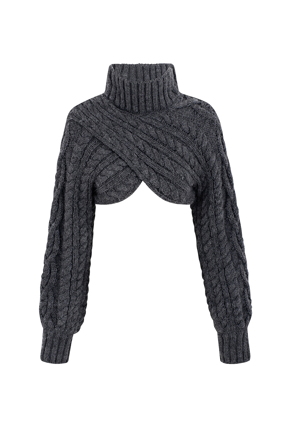 Dam Armöverdrag Hög Krage Ballongärmar Elastan Blandning-4