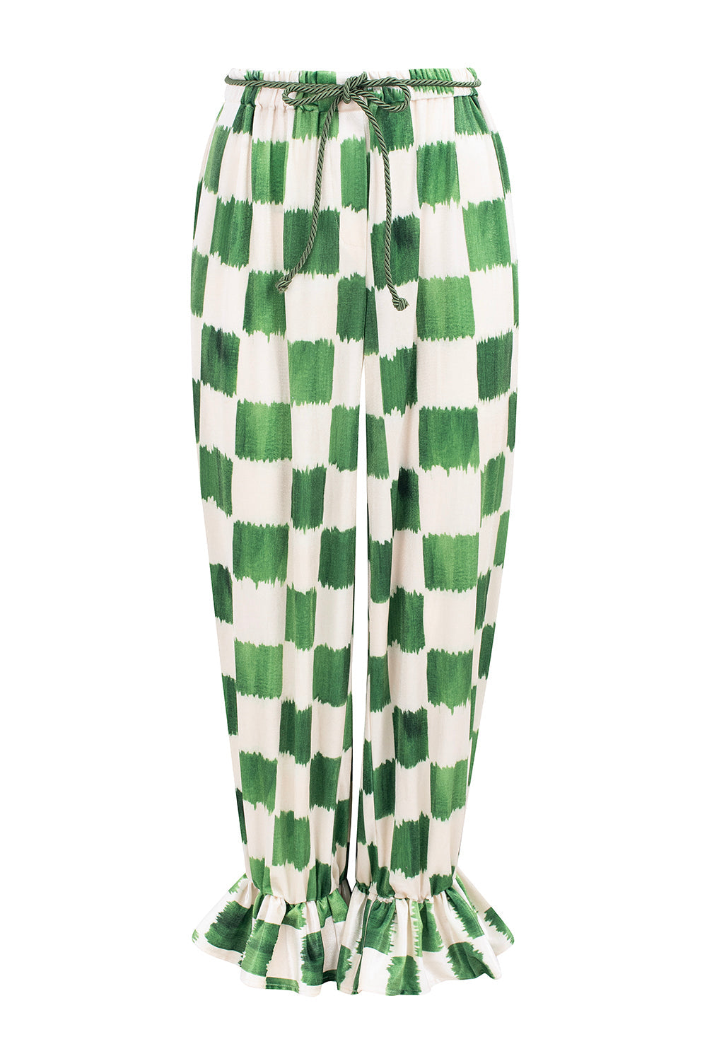 Dam Byxor Sammet Modern Med Elastisk Midja och Sidofickor-3