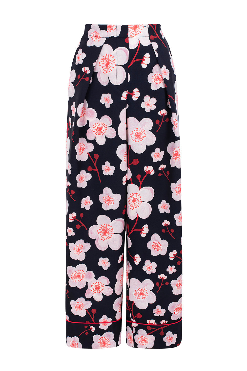 Herrbyxor Rak Snitt med Elastisk Midja och Blommönster-3