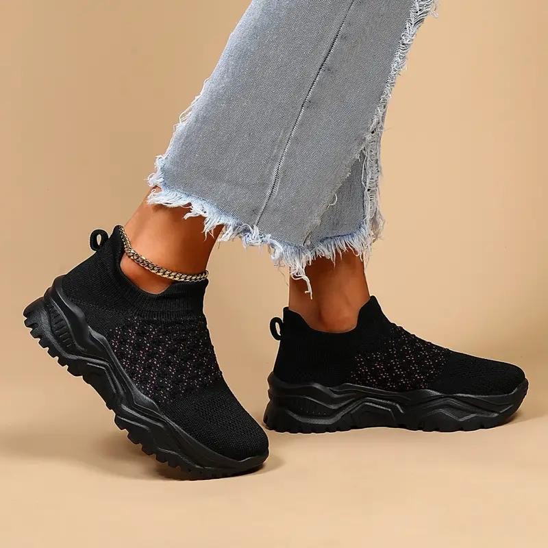 Kvinnors Slip-On Sneakers i Mjukt Material – Komfortabla Skor med Anatomiskt Fotvalv, Normal Passform, Storlekar 35-44 6
