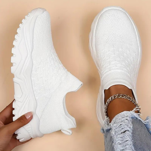 Kvinnors Slip-On Sneakers i Mjukt Material â Komfortabla Skor med Anatomiskt Fotvalv, Normal Passform, Storlekar 35-44 1