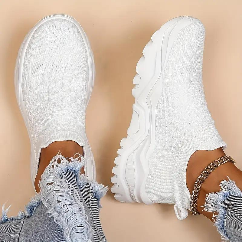 Kvinnors Slip-On Sneakers i Mjukt Material – Komfortabla Skor med Anatomiskt Fotvalv, Normal Passform, Storlekar 35-44 3