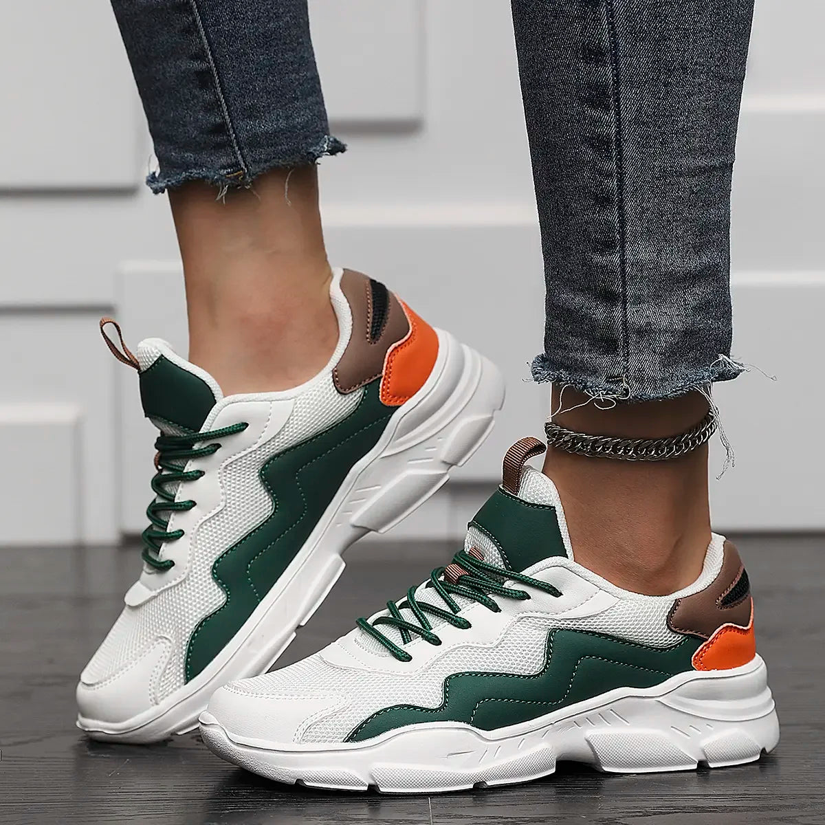 Dam Fritidsneakers Mesh Gummi Komfortabel Design-3