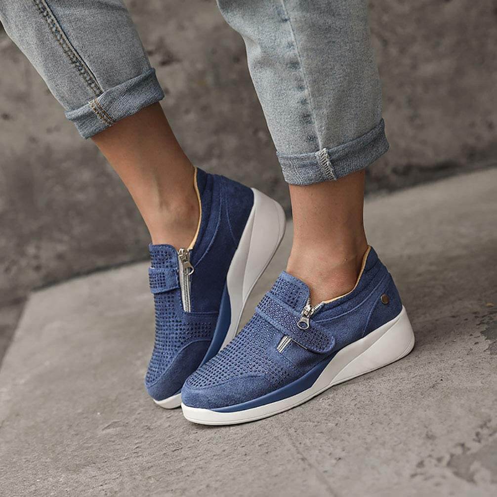Kvinnors Sneakers med Dragkedja Högkvalitativt Syntetmaterial-2