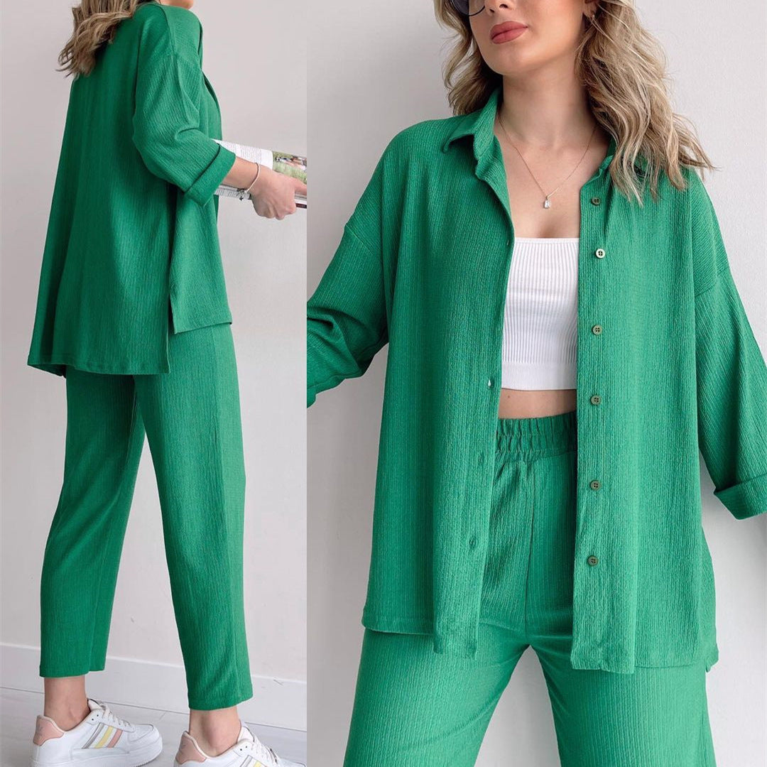 Snygga Byxor Dam Hög Midja Urban Polyester Ankellängd 4