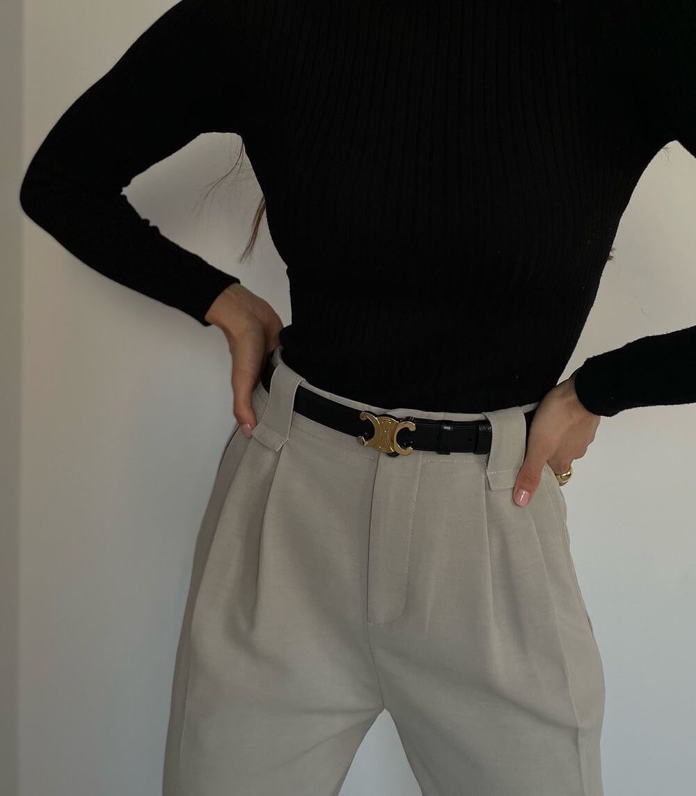Dam Bälte Veganskt Läder Enkel Elegans Justerbar Design-3
