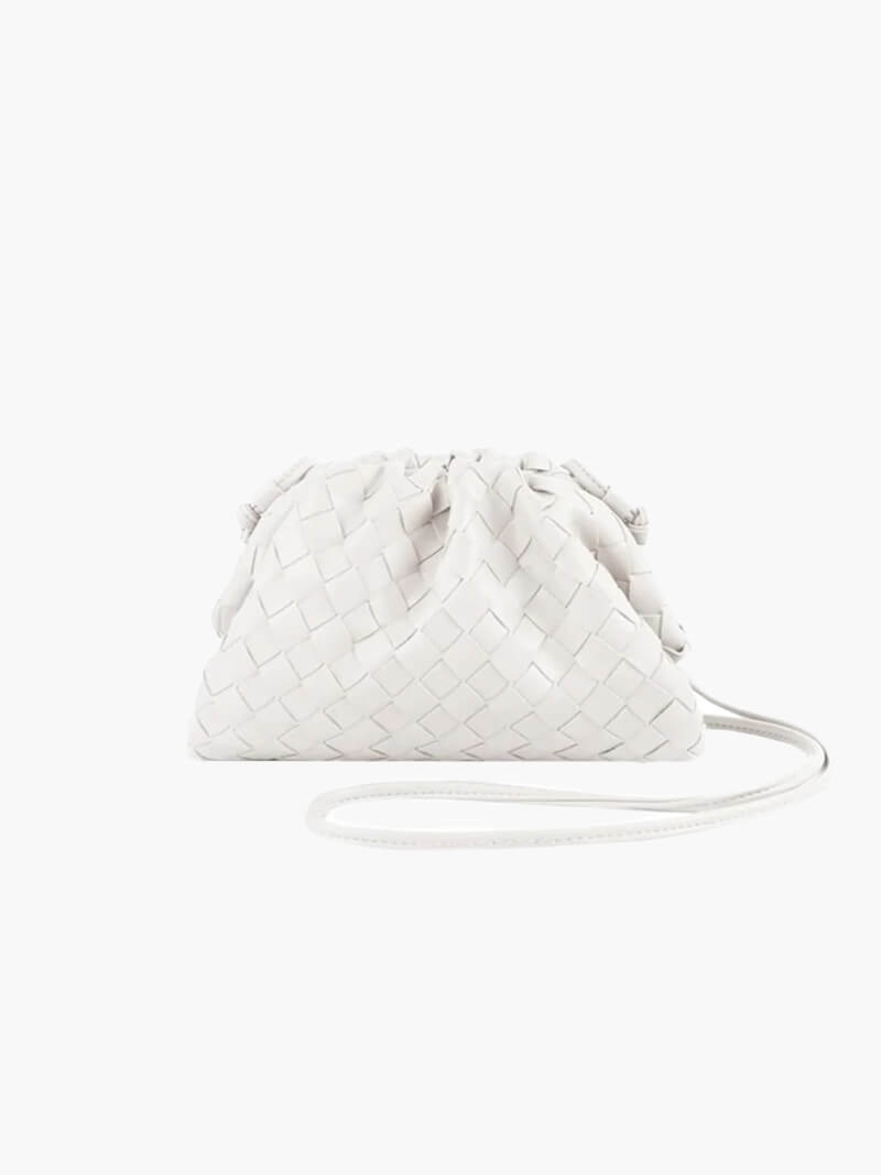 Dam Axelväska Vävd Läder Axelremsväska Skinn för Eleganta Tillfällen-6