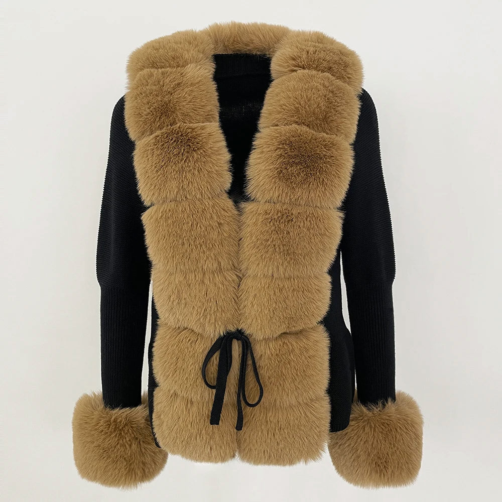 Dam Vinterjacka Med Pälsfoder Elegant Design Slim Fit 1