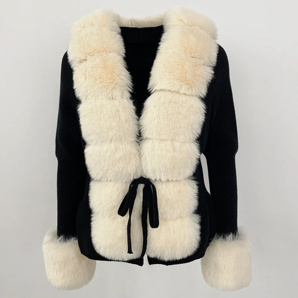 Dam Vinterjacka Med Pälsfoder Elegant Design Slim Fit 4
