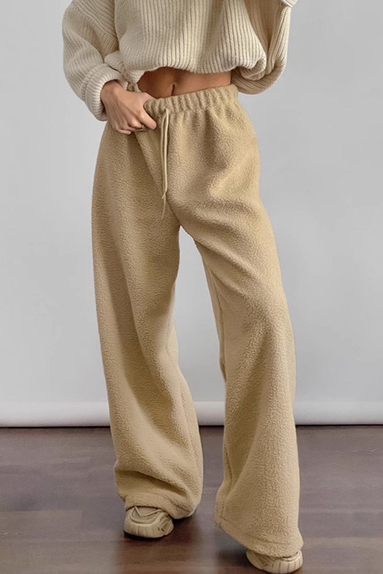 Fleecebyxor Dam Elastiskt Midjeband Mjukt Fleece Material-1