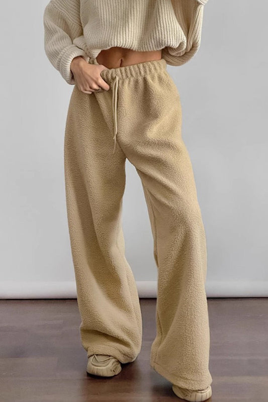 Fleecebyxor Dam Elastiskt Midjeband Mjukt Fleece Material-1