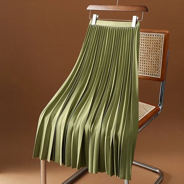 Variant image for Dam A-Linje Kjol Veckad Bomull Casual-5
