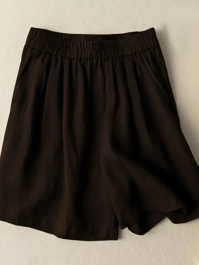 Kvinnors Högmidjade Shorts Lätt Rayon-3