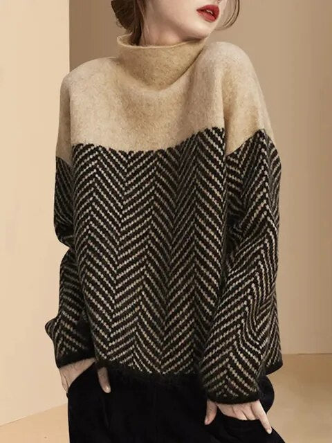 Damen-Strickpullover, mit mittelhoher Kragen, weicher Acrylmischung 7