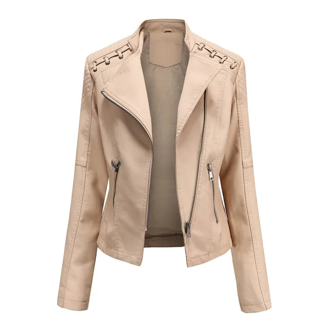 Variant image for Dam Skinnjacka Slim Fit Syntetiskt Läder-25