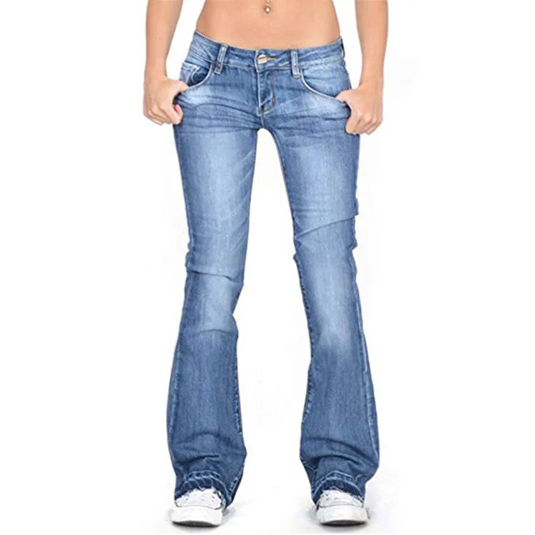 Variant image for Kvinnor Low Rise Fleared Jeans Vintage Bomull Elastan-1