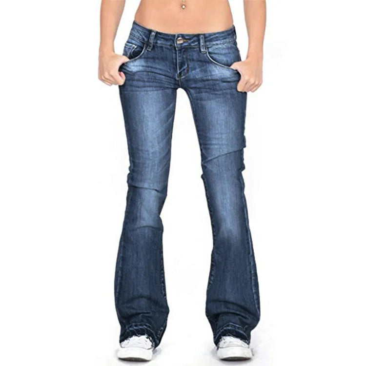 Variant image for Kvinnor Low Rise Fleared Jeans Vintage Bomull Elastan-10