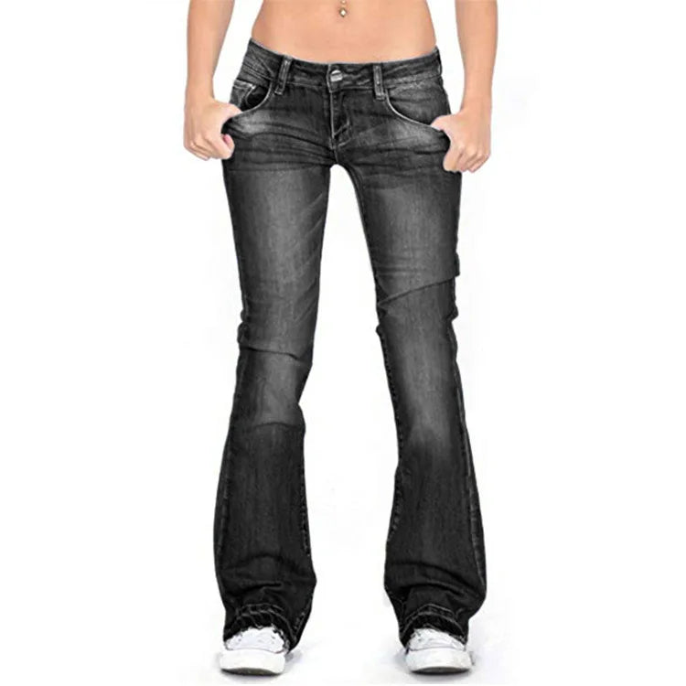 Variant image for Kvinnor Low Rise Fleared Jeans Vintage Bomull Elastan-23
