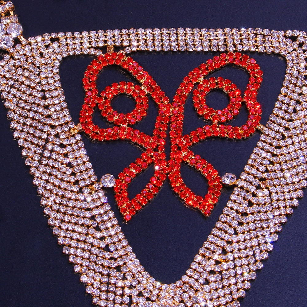Kvinnor Kroppsmycken Geometriska Mönster Koppar Strass-3