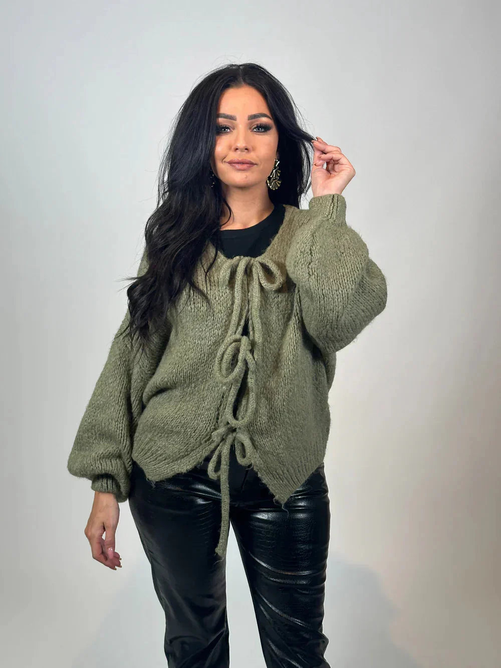 Dam Kofta Med Länkbälte Stickad Akryl-3