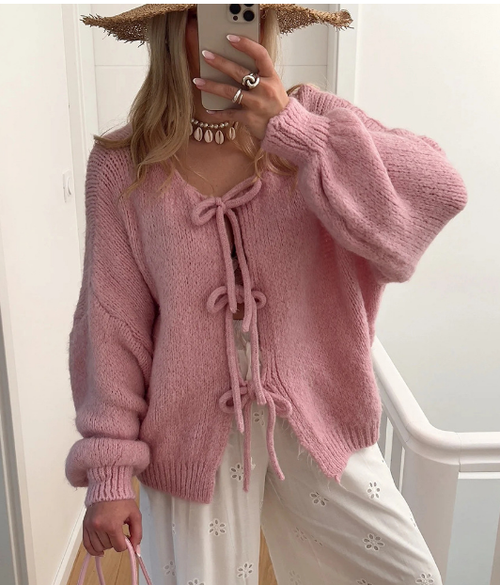 Dam Kofta Med Länkbälte Stickad Akryl-1