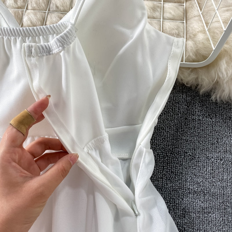 Kvinnors Miniklänning A-linje Spaghettiband Polyester 5