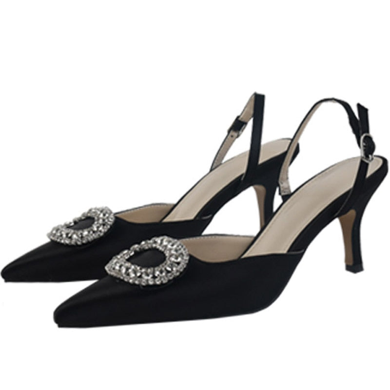 Variant image for Dam Slingback Mules Satin med Strassdetaljer-1