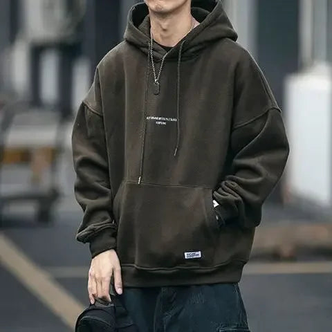 Hoodie Herr Elegant Typografi Mjuk Fleece-5