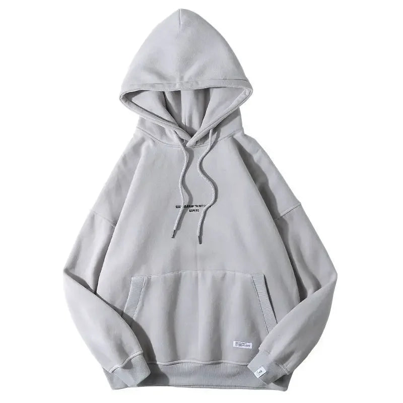 Hoodie Herr Elegant Typografi Mjuk Fleece-4