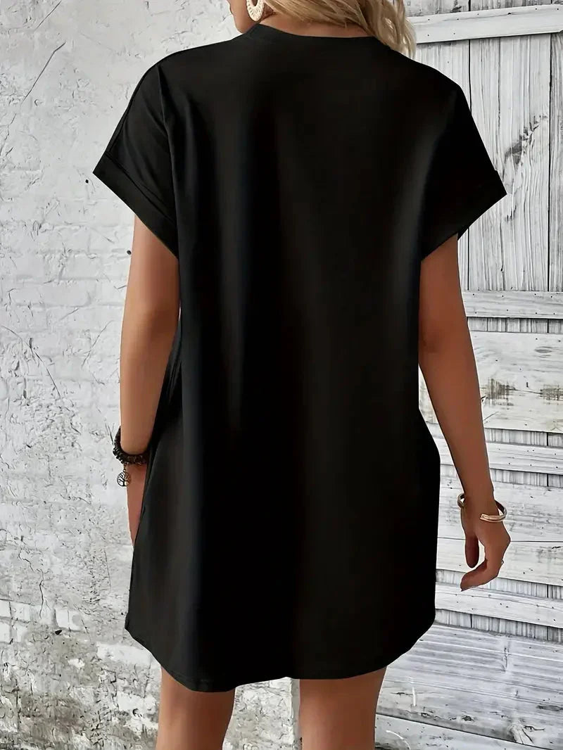 Dam Skjortklänning Kortärmad Loose Fit Polyester-2