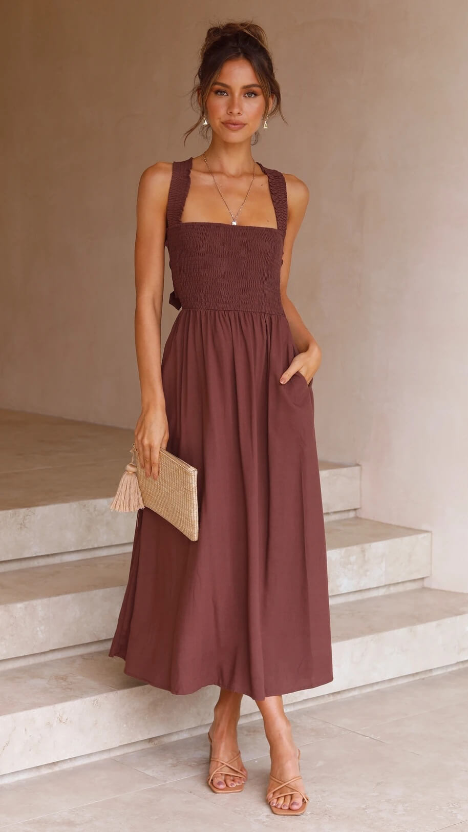 Variant image for Dam Maxiklänning Elegant Polyester Maxi Klänning-5